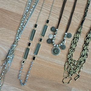 Lot of 5 necklaces long beaded boho
